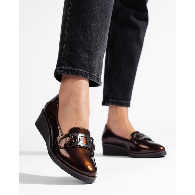 W. Potocki Potocki damlackskor med låg kil brun 1