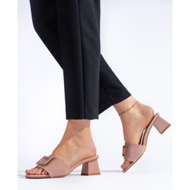 Dammaterial mulor på låg klack Shelovet dammrosa 1