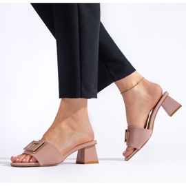 Dammaterial mulor på låg klack Shelovet dammrosa 2