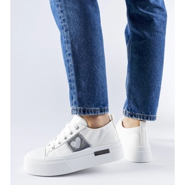 Vita och silver Lawton plattformssneakers 1