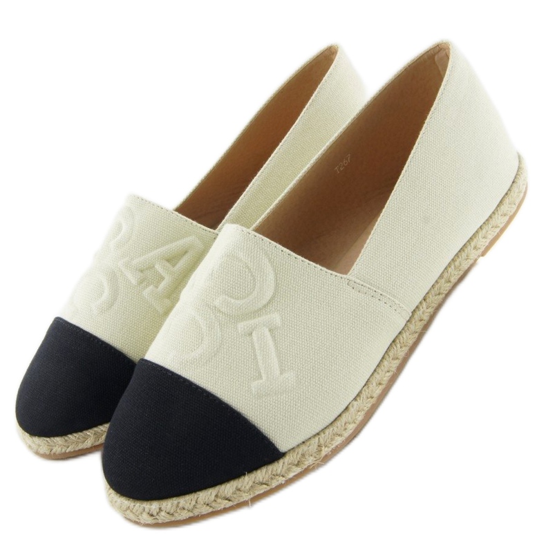 Esapdryle med präglade bokstäver T267 Beige svart brun 1