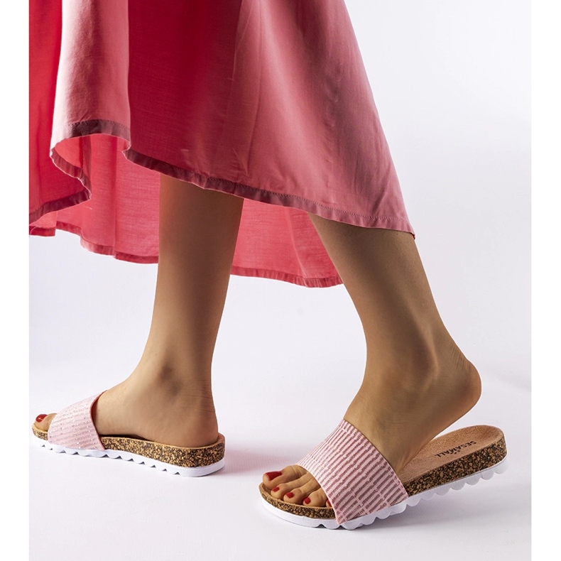 Rosa glänsande Issiglio flip-flops 2