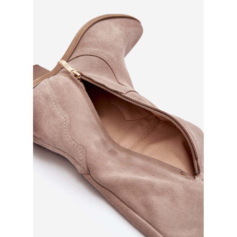 Zazoo 3427 Mocka Cappuccino Cowboystövlar för kvinnor beige 2