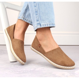 News espadrillor i mocka för kvinnor med taupe-utskärningar Nyheter 24TX02-2416 beige 1