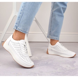 Genombrutna läderskor för kvinnor, vita, Sergio Leone SP013 2