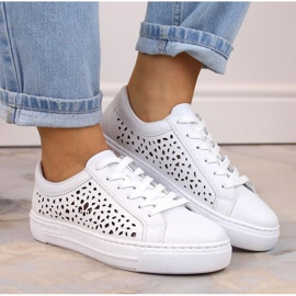 Skinnbekväma Rieker W RKR641 skor, vita 2