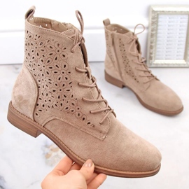 S.Barski W OLI244 ankelboots i beige mocka 1