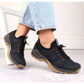 Bekväma Rieker W RKR644 skor, marinblå 2