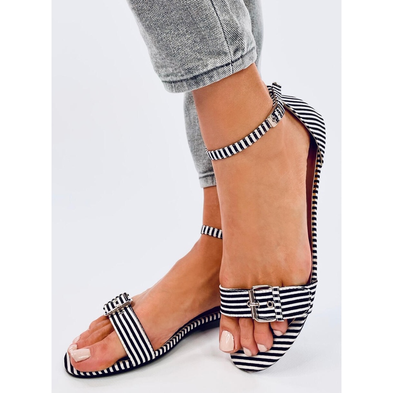 Ditty svartrandiga sandaler - 2:a kvalitet vit 2