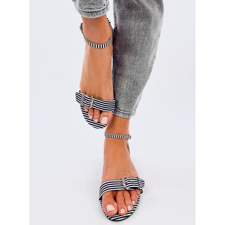 Ditty svartrandiga sandaler - 2:a kvalitet vit 1