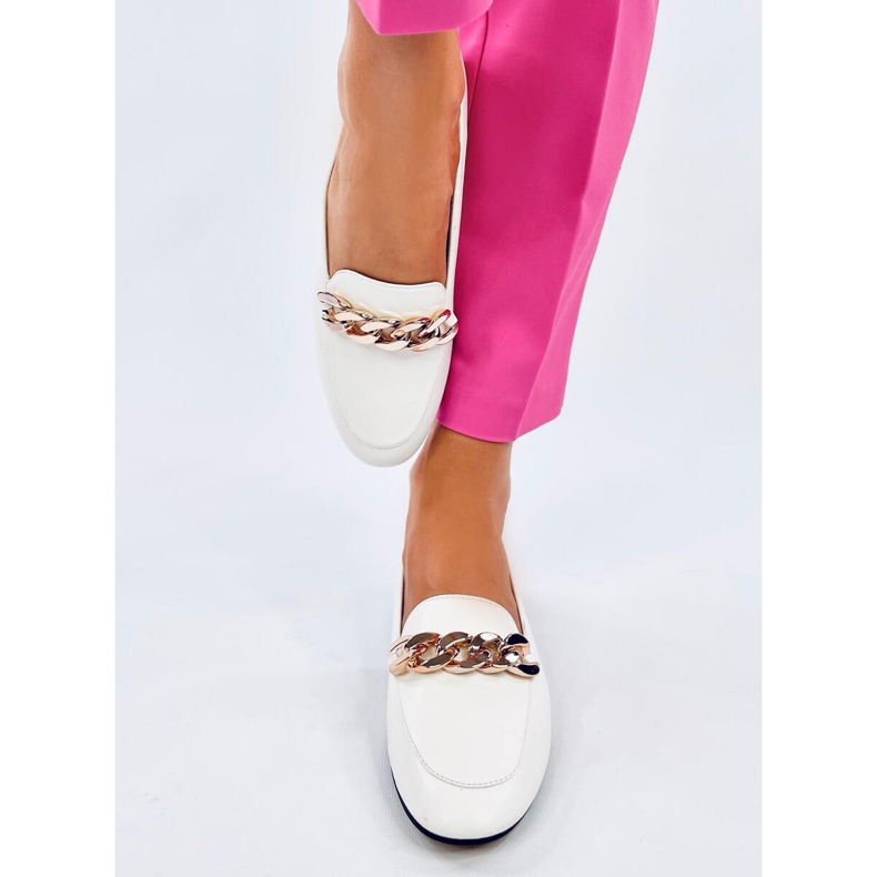 Addison White Chain Loafers vit 1