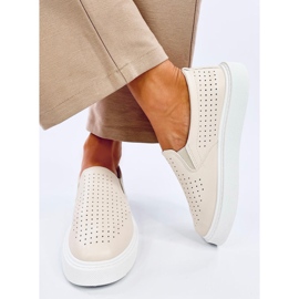 Towns Beige genombrutna slip-on sneakers 1