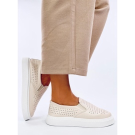 Towns Beige genombrutna slip-on sneakers 2