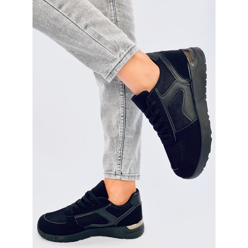 Doleh Black lätta sneakers för kvinnor svart 2