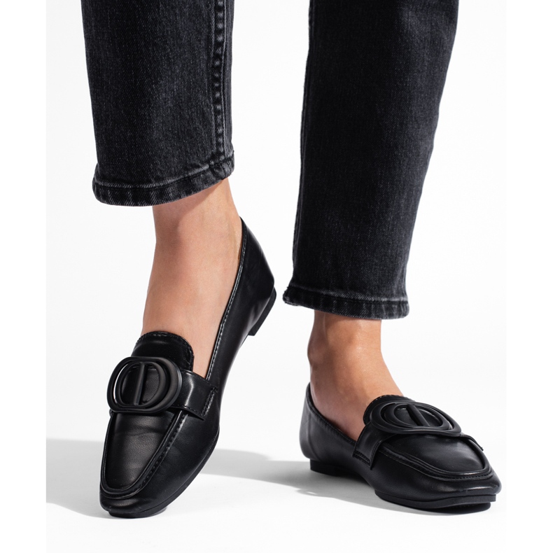 Eleganta Shelovet svarta loafers för kvinnor 1