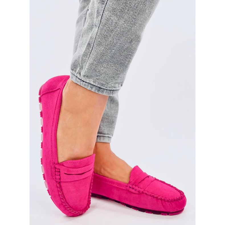 Anaya Fuchsia loafers i mocka för kvinnor rosa 2