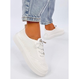 Zinder White genombrutna sneakers vit 2