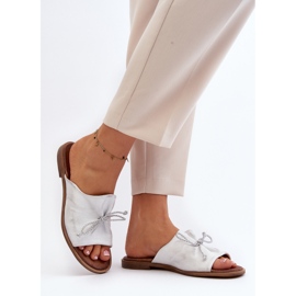 Zazoo 2659 Lädertofflor för kvinnor Silver 2