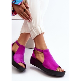 Zazoo 2914 Damsandaler Mocka Fuchsia rosa 1