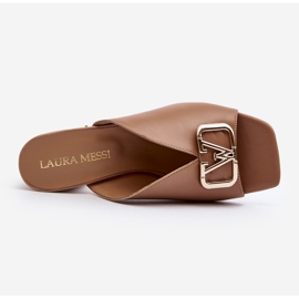 Elegant flip-flops med hög klack för kvinnor Laura Messi 2771 Beige 10