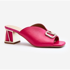 Elegant flip-flops med hög klack för kvinnor Laura Messi 2771 Fuchsia rosa 2