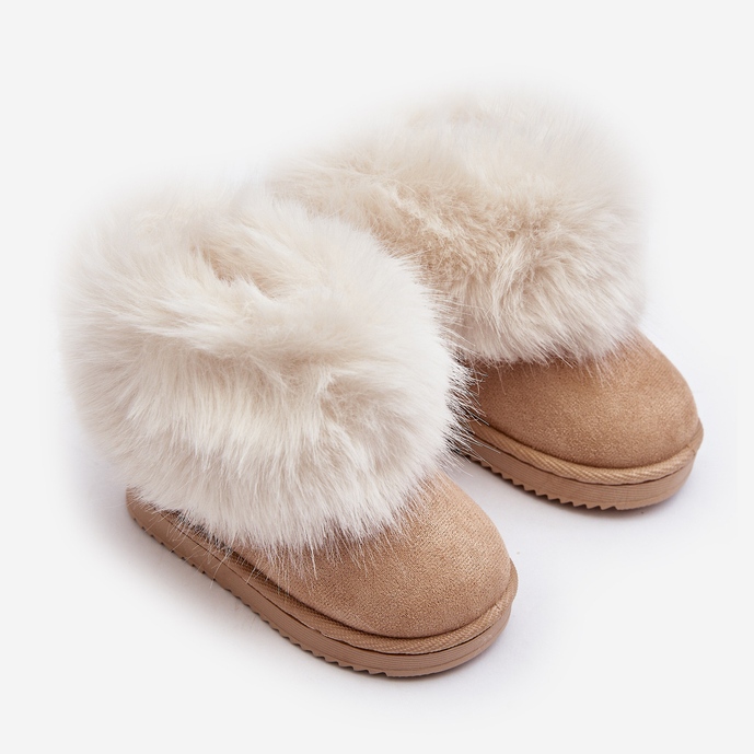 Isolerade snöstövlar för barn med päls, Beige Nohie 2