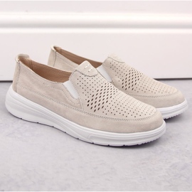 Genombrutna sportskor för kvinnor i läder T.Sokolski 278 grå 2