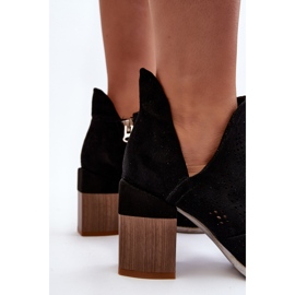 Genombrutna stövlar för kvinnor på hög klack Svart Niartima 1