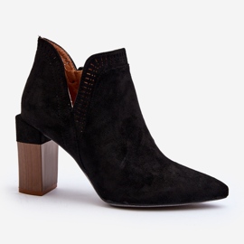 Svarta Vailen högklackade ankelstövlar med genombrutna mönster 1