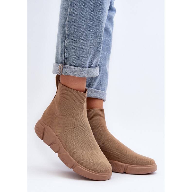 Damsportskor med strumpa Beige Zirila 2