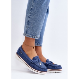 Genombrutna mockasiner för kvinnor Blå Twista 2