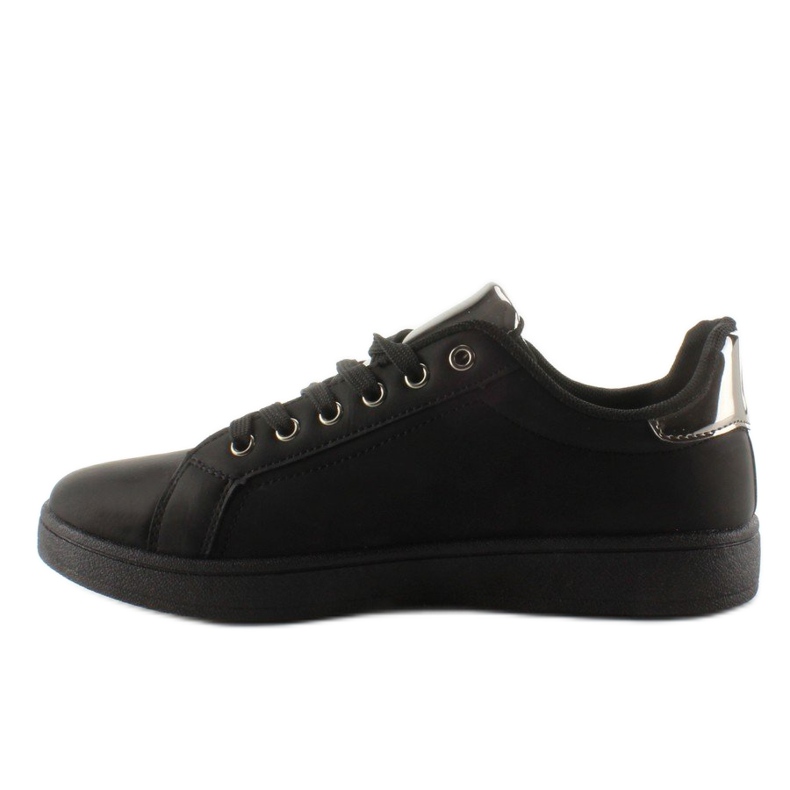 Sweet lips FB-15 BLACK / GUN sneakers med lappar svart 1