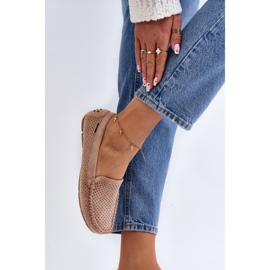 Genombrutna mockasiner för kvinnor Beige Rasirna 1