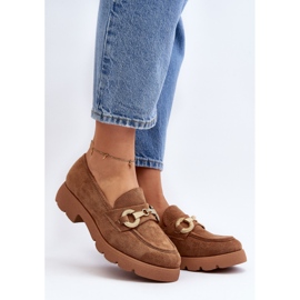 Kvinnors mockasiner med kamel Railenes dekoration brun 2