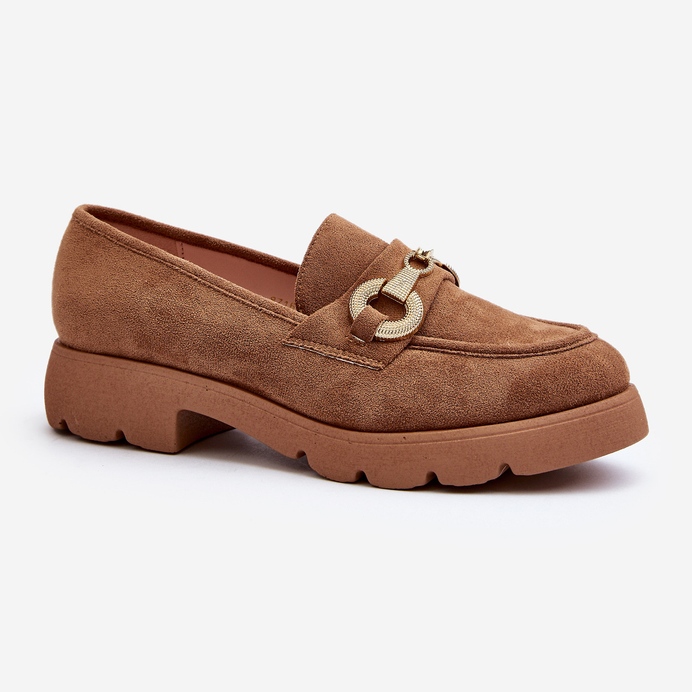 Kvinnors mockasiner med kamel Railenes dekoration brun 1