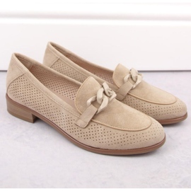 Potocki W WOL211B mocka genombrutna skor, beige 2