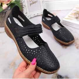 Rieker W RKR139 läderskor, marinblå 1