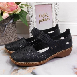 Rieker W RKR139 läderskor, marinblå 2