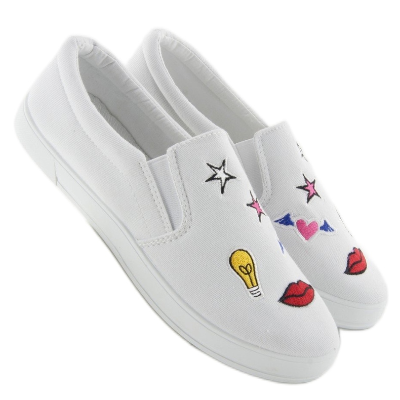 Slipons med JX41P Vita lappar 1