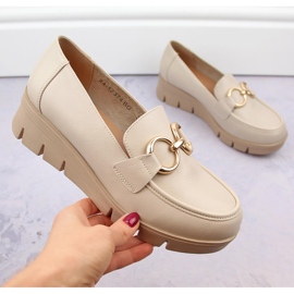 Damskor, kilmockasiner, beige Potocki SZ12374 1