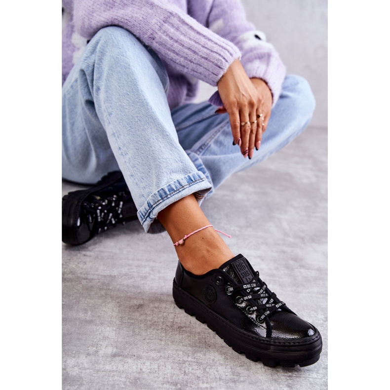 Fashionabla Lackade Sneakers Big Star KK274044 Svart 2