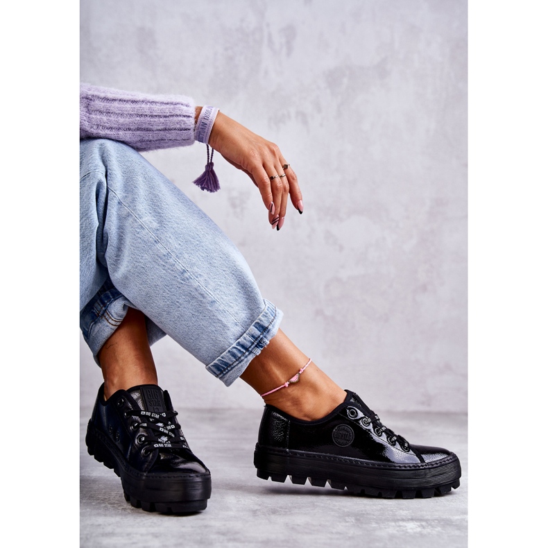 Fashionabla Lackade Sneakers Big Star KK274044 Svart 3