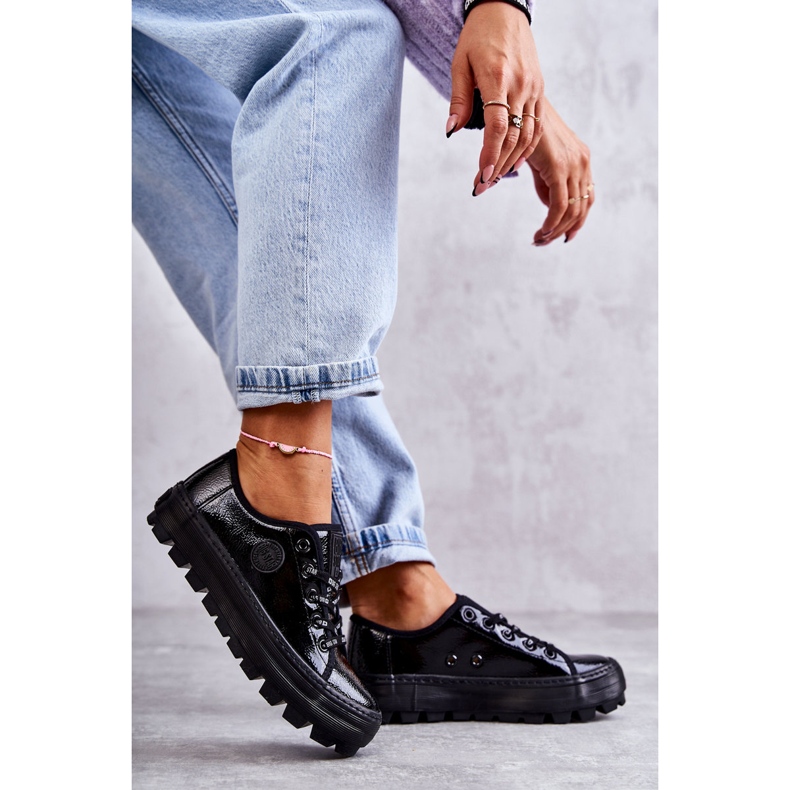 Fashionabla Lackade Sneakers Big Star KK274044 Svart 1