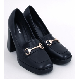 Högklackade loafers från Albers Black svart 1