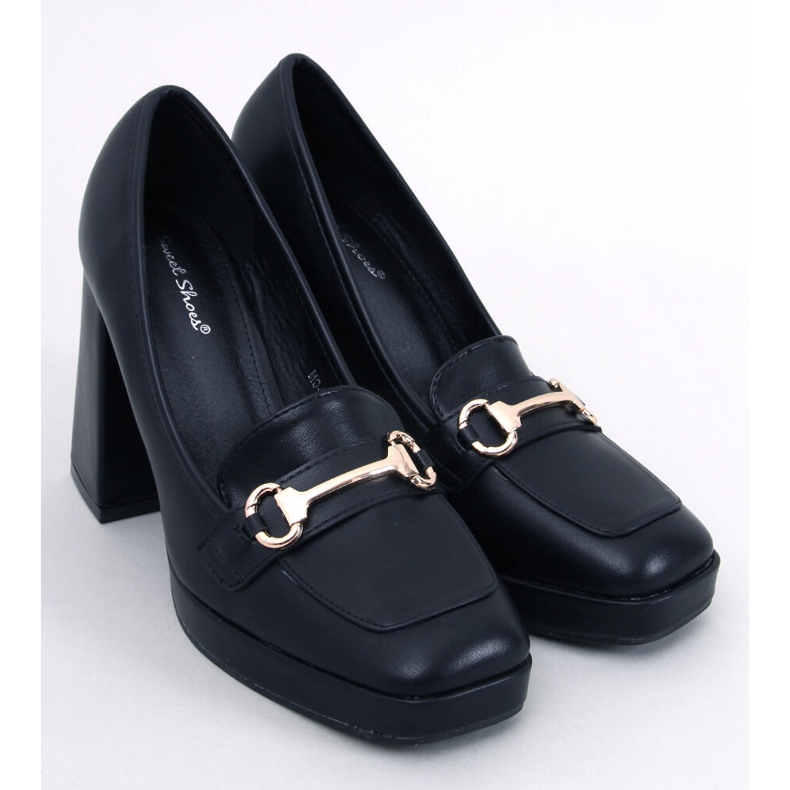 Högklackade loafers från Albers Black svart 1