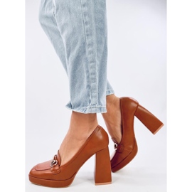Albers Camel högklackade loafers brun 1
