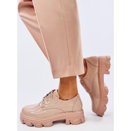 Pragma Nude loafers med hög sula beige 2