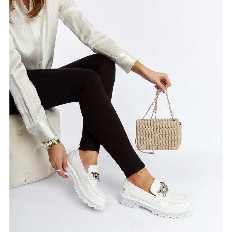 Vita lädermockasiner Goe LL2N4038 2