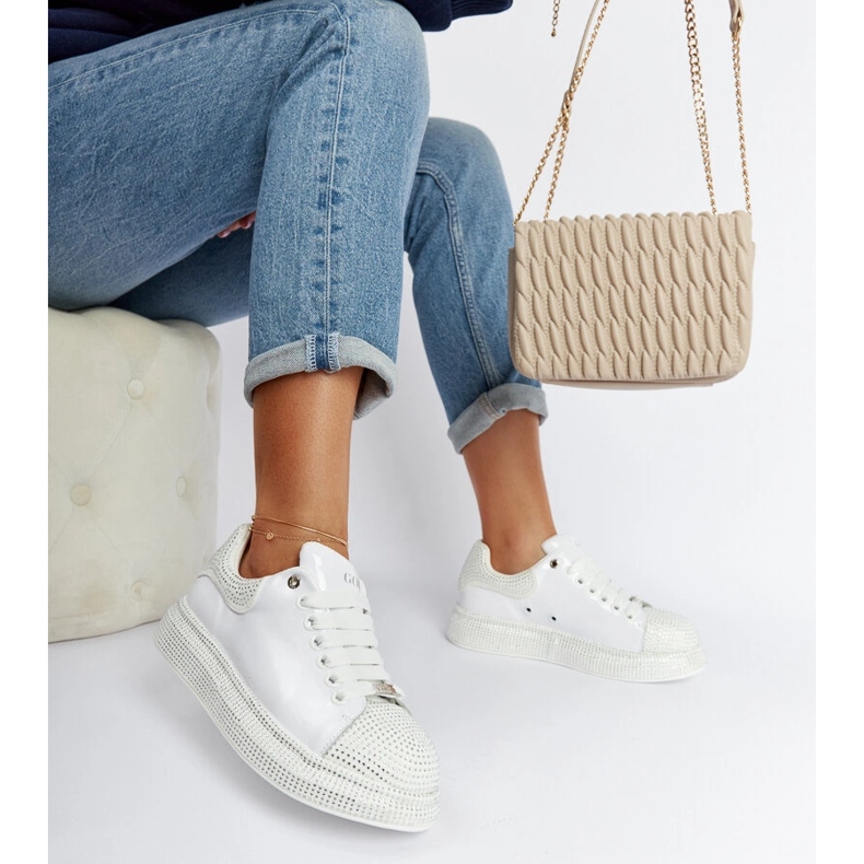Vita sneakers med strass Goe NN2N4011 1
