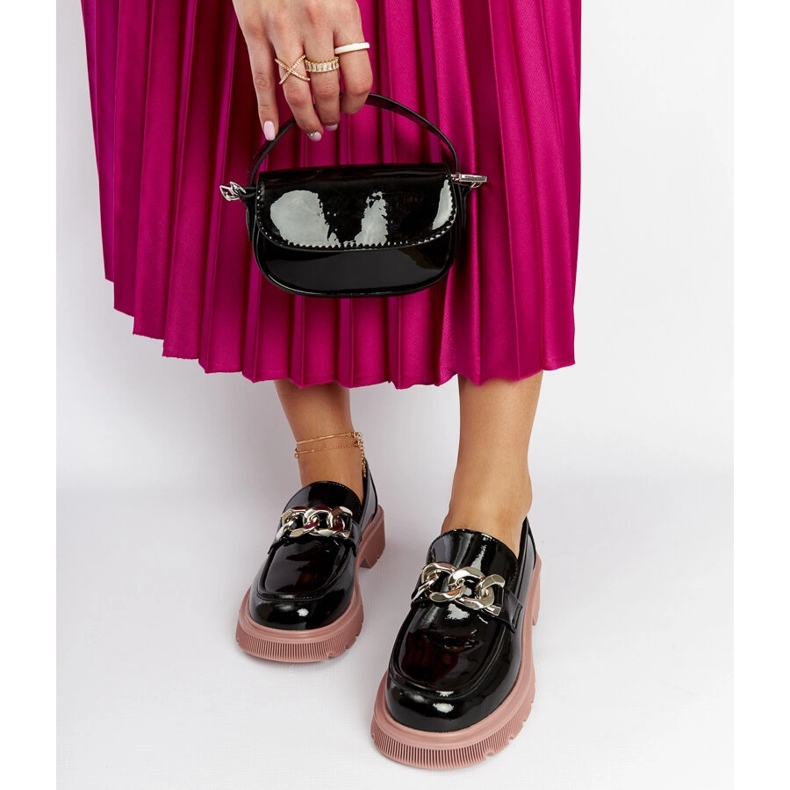 Svarta lädermockasiner Goe LL2N4039 2